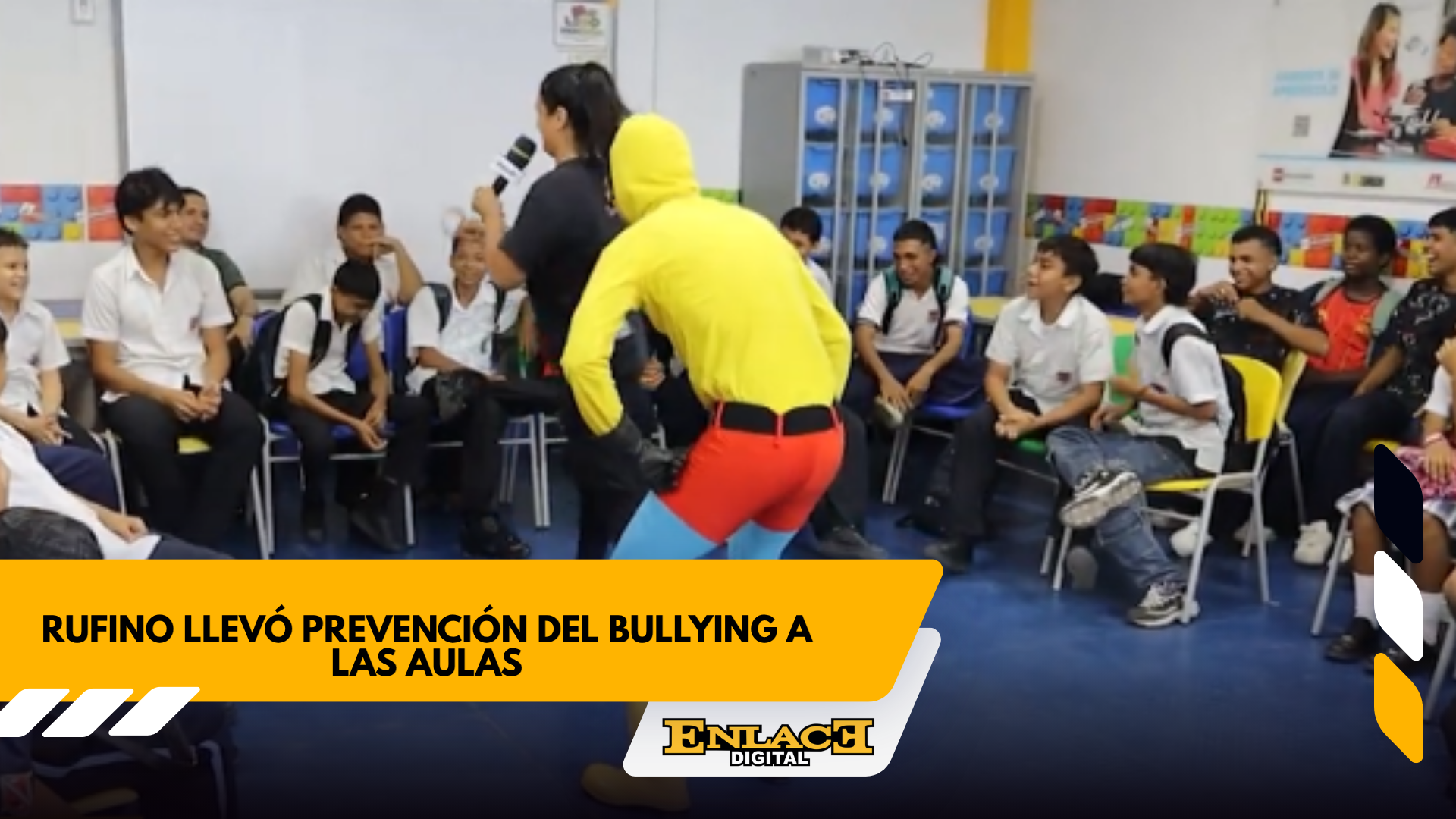 Rufino llevó prevención del bullying a las aulas   enlace televisión barrancabermeja | noticias deportes y entretenimiento en santander