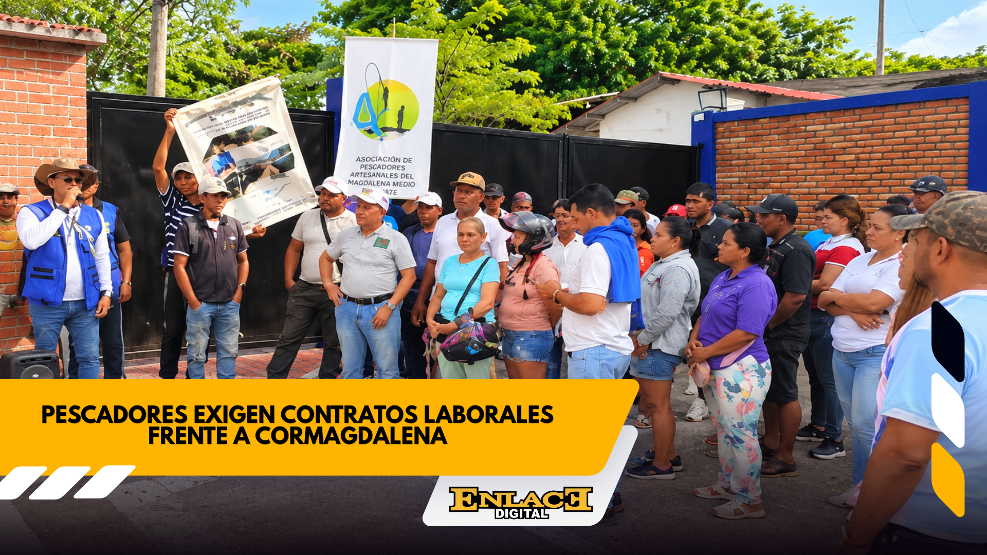 Pescadores protestan frente a cormagdalena por falta de empleo   enlace televisión barrancabermeja | noticias deportes y entretenimiento en santander